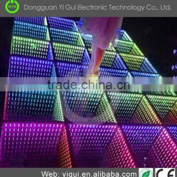 New products 2016 tempered glass multicolored RGB mixing led dancing floor