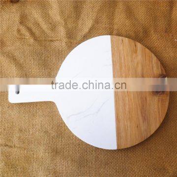 Kitchen Chopping Marble and Wooden Serving Board With Handle photo-2