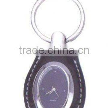 Clock Keychain With Leather
