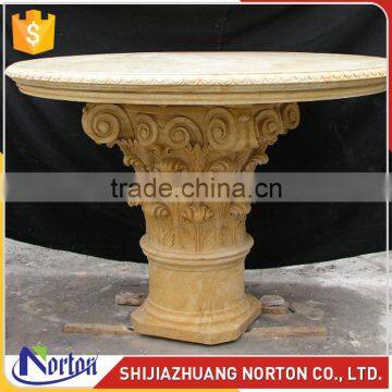 garden beige marble restaurant outdoor stone table NTS-B166S