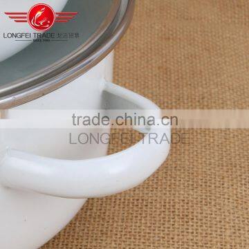 White Enamel Cooking Pot With Beautiful Can Custom Decals photo-2