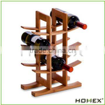 For 12 bottles natural bamboo decorative wine bottle holdersHomex-BSCI