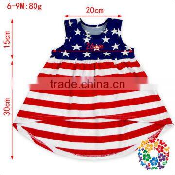 Red White Blue Stars US 4th of July Girls Dress Little Girls Baby Cotton Dresses photo-2