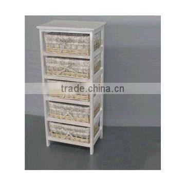 Wooden Cabinet With Wicker Baskets photo-5