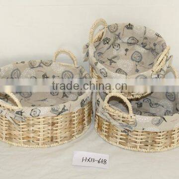 Flat-Bottom Hight is 14cm Storage Basket With Handle For Kitchen Room