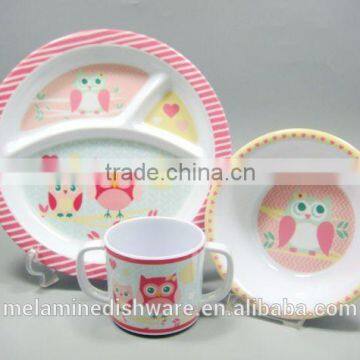 100% melamine kid children dinnerware set