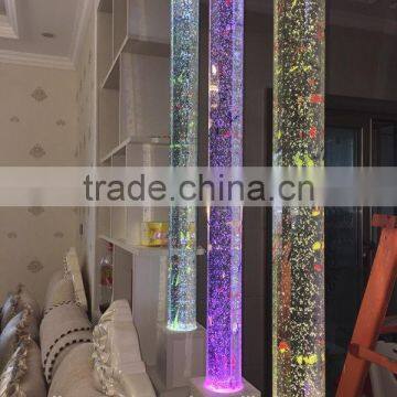 wholesale glass pillars with colorful bubble for partition