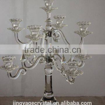 Jingyage Wedding Crystal Candelabra Classic Cylinder Hurricanes photo-2