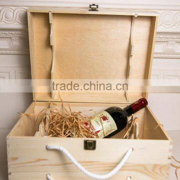 2016 Wholesale high quality customized 6 bottle wooden wine gift box