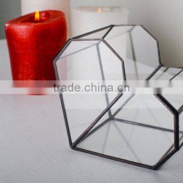 Heart in Glass Valentine's Day Glass Box Geometric Heart Soul Gift Candle Holder Jewelry photo-3