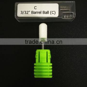 Barrel Ball Ceramic Nail Drill Bit For Electric Manicure Machine with Green color