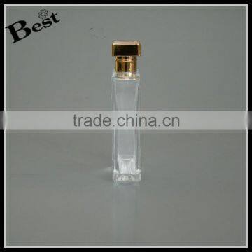 Cosmetic Packaging High Quality 100ml Rectangular Glass Bottle Gold Meta Cap Perfume Clear Bottle Glass China Suppliers photo-2