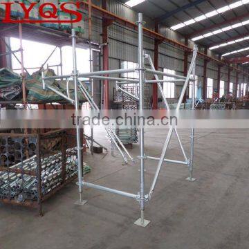 Hot dipped galvanized ringlock system scaffolding,ringlock standard, ledger, cross brace