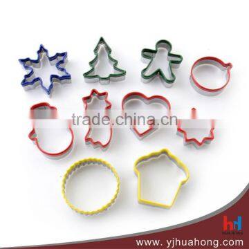 10 pcs food grade colorful Christmas stainless steel cookie,DIY baking & pastry tools (HCM-M31)