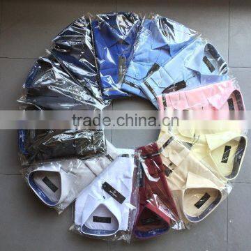 Men's T/C dress shirt , solid color,Long sleeve,opp bag packing---factory