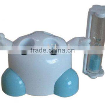 Toothbrush holder with sand timer (blue color)