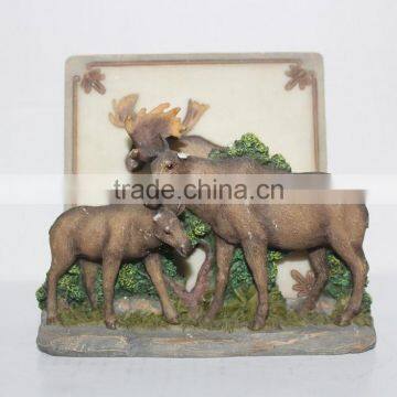 Reindeer family square resin cup pad