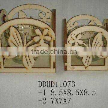 HOT Selling Wood Candle Holder of butterfly design