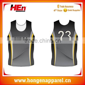 Hongen apparel Custom made sublimation tight running tank top Kid singlets