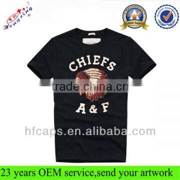 Black Cotton Men's Custom T Shirt Printing