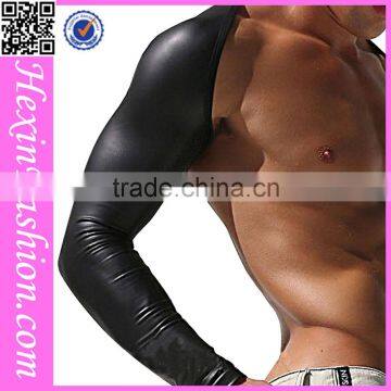 Black Long Sleeve Men Leather Club Wear NO MOQ photo-5