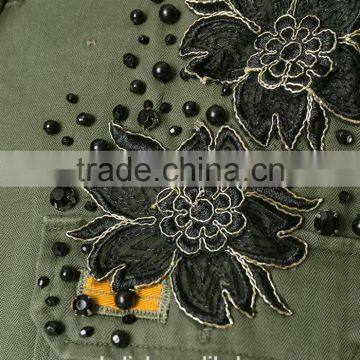 100% Cotton Women Military Olive Green Jacket Customized photo-5