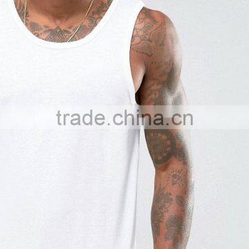 Cheapest New Design Custom Manufacture White Color Sleeveless Gym Wear Comfortable Spandex Cotton Fashion Men's Tank Tops photo-3