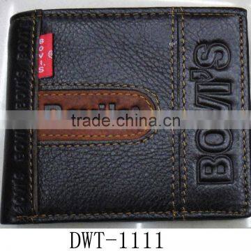 Fashion Golden Supplier Men Genuine Leather Black Luxury Wallet photo-3