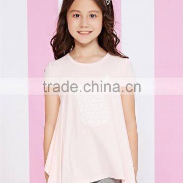 China Wholesale Girl's Long Style Print Pattern t Shirt Made in China photo-3