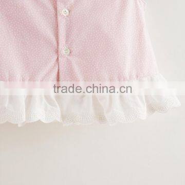 Plain Baby Pink Top Clothes Spots Pattern Sleeveless Shirt Same Fabric Diaper Cover