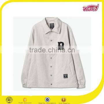 2016 Wholesale Custom High Quality Cotton Bomber Zipper Long Sleeves White Autumn Jackets For Men photo-2