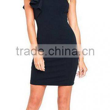 Runwaylover EY2212D Hot Style 2017 Ladies Elegant Falbala Sleeve Bandage Dress