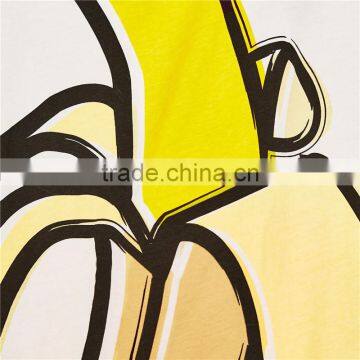 Round Neck and Short Sleeves Longline Banana Motif Pattern Blouse photo-6