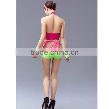 Supply Type Oem Service Women and Girls Fairy Latin Dresses-plum Tassels on the Belt photo-3