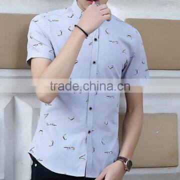 Summer new men's short sleeved shirt Korean version of the shirt casual fashion casual dress shirt men's clothes