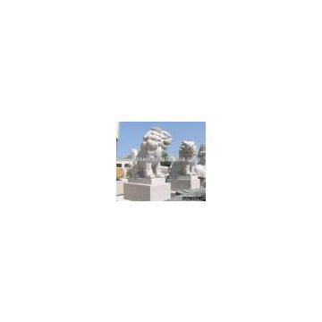 white marble Foo Dogs