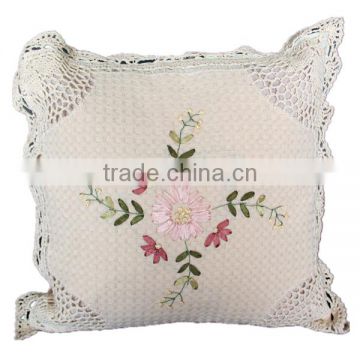 100% cotton Chinese handmade crochet pillow case for decoration