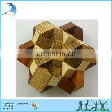 Chinese supplies promotion nursery school toy cube 3d wooden puzzle