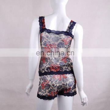 2015 Flower Printed Sleeveless Ladies Bra and Panty Sets Camisole photo-5