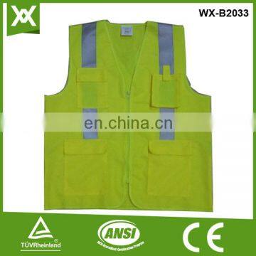 factory /suppliers polyester made design high visibility security warning reflective yellow warn protect vest