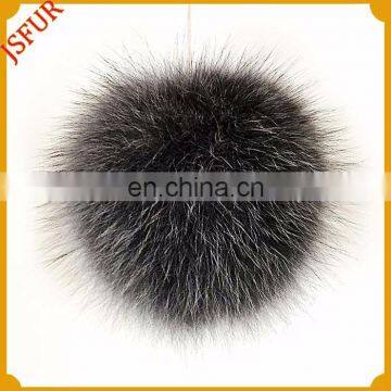 Colorful noble real round fox fur pom poms custom keychain wholesale fur accessories