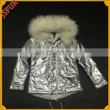 Genuine Raccoon Fur Jacket Whollesale Women Tops Parka