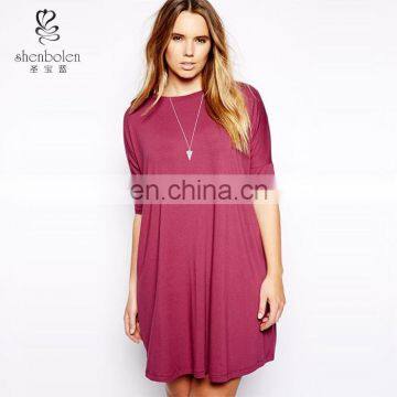 Loose Plus Size Women T Shirt Jersey Dress