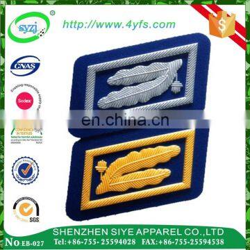 OEM High Quality Custom embroidery epaulette, military uniform shoulder board, emblem badge