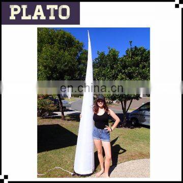 Hot sale inflatable led cone for attraction/white light up cone for roadside decoration