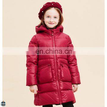 T-GC023 Girls Red Formal Used Long Winter Mid-Length Down Coat