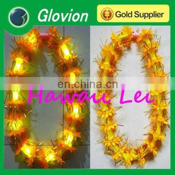 High quality LED Flashing Flower Necklace Hawaii Lei for night party