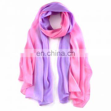High Quality Gradient Color Colourful Beach 100% Silk Scarf photo-4