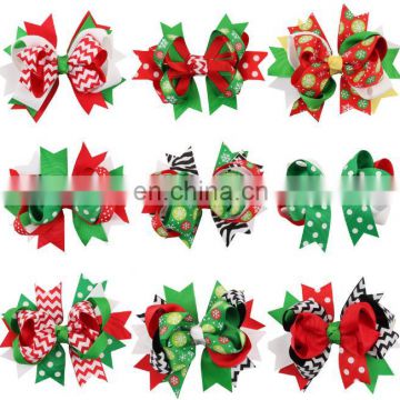 Dovetail bowknot hairpin children kids Christmas ornaments headdress Baby's hair accessories Holiday gift set