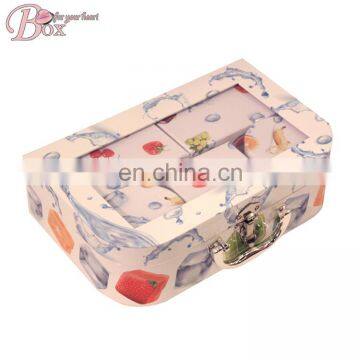 PVC Window Cardboard Funny Children Suitcase with Metal Lock